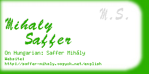 mihaly saffer business card